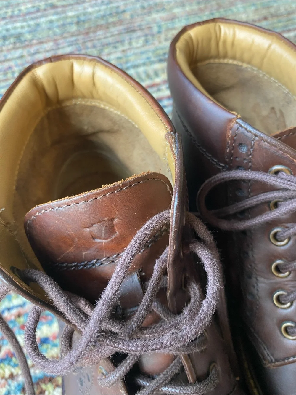 Men's Florsheim Brown Leather Cap-Toe Brogue Lace-Up Boots size 7